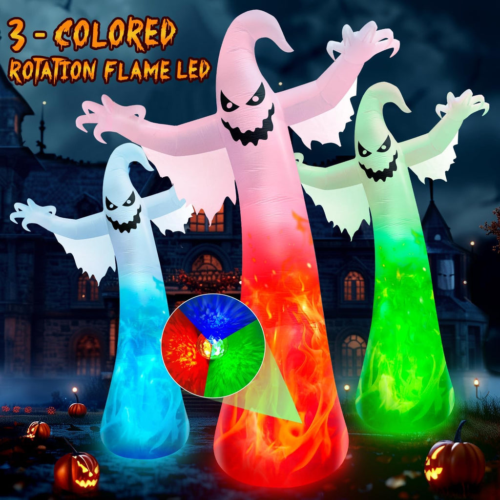 zukakii QM-WS-021 12-Foot Halloween Ghost Inflatable – White – product detail