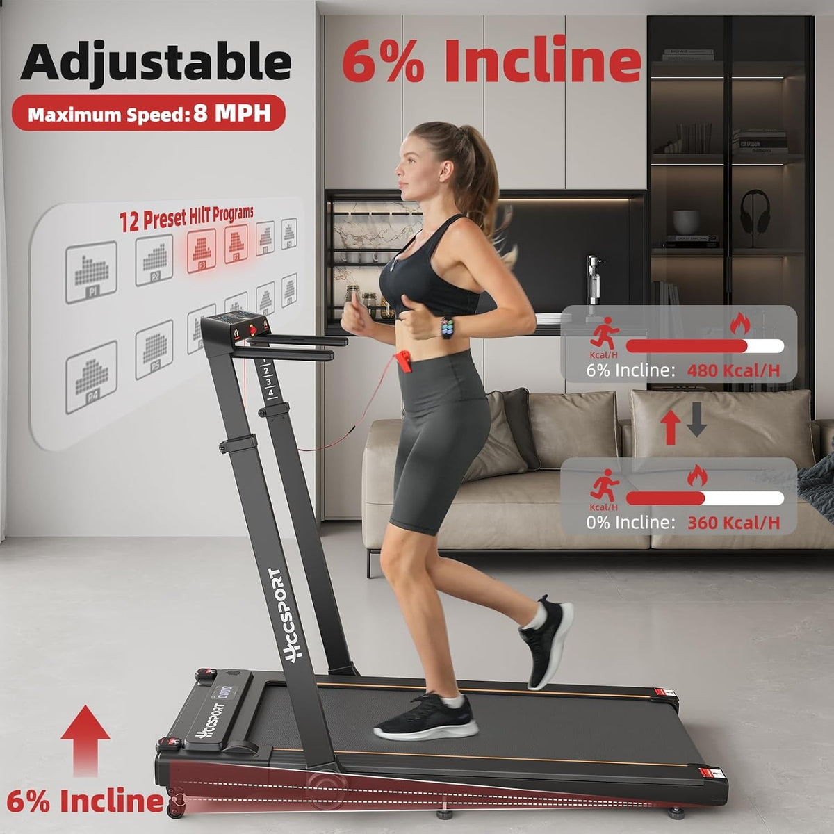 Hccsport SOUTIEN-1 Under-Desk Walking Treadmill – Remote Control&Removable Tray – product detail