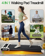AKLUER 480L-A Under-Desk Walking Treadmill, Light Black or Soft White
