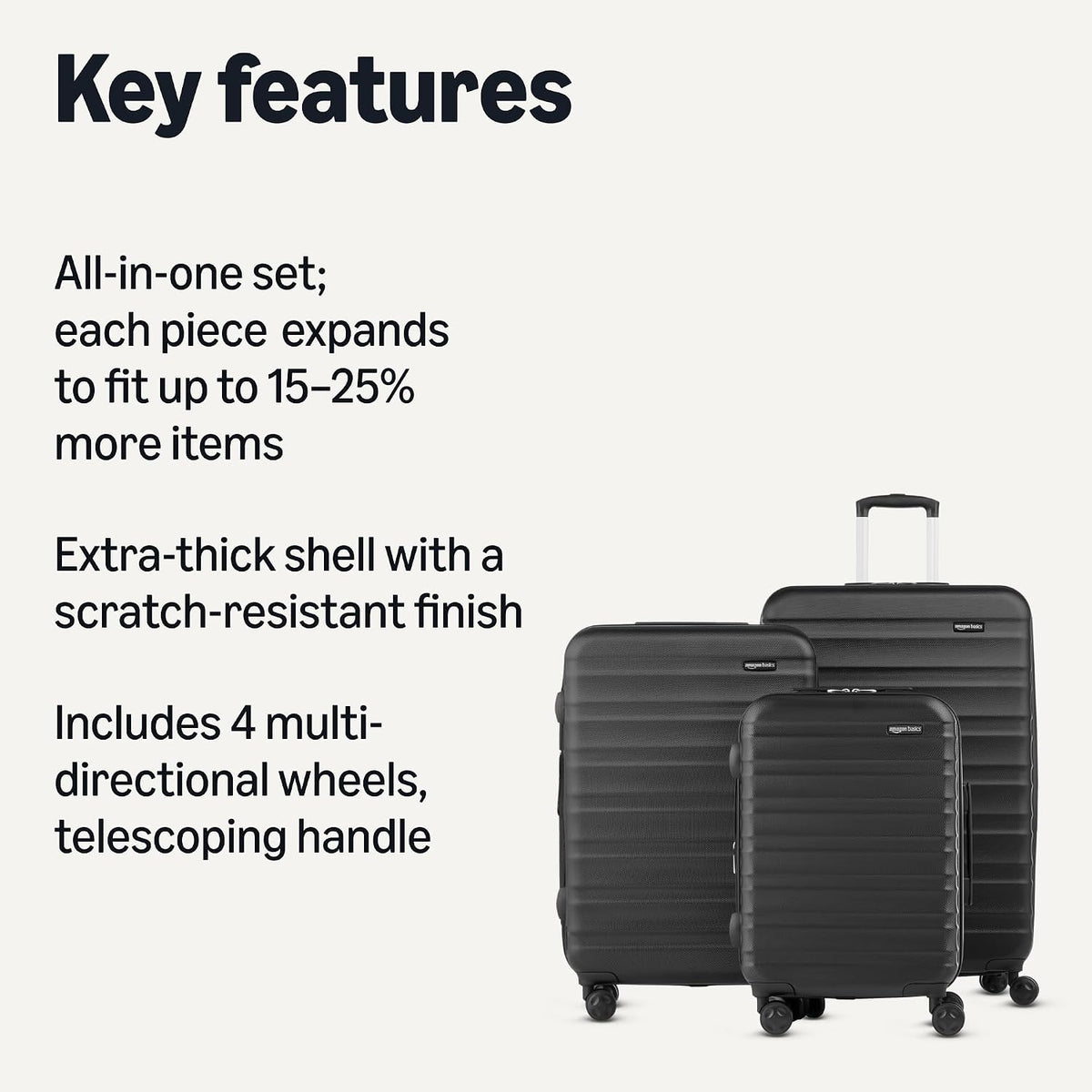 Amazon Basics Expandable Hardside Luggage, Multiple Sizes and Sets