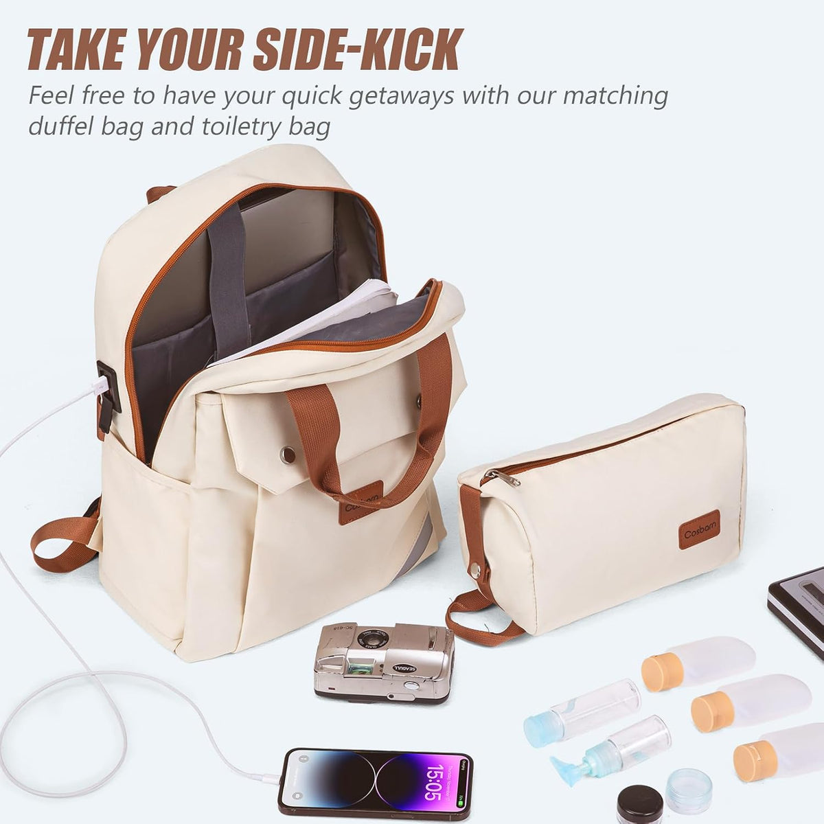 Cosbarn JL-ABS20/24/28SJB-Pink Hardside Luggage Set – 5 Piece Sets (20/24/28/BP/TB), RoseGold – RoseGold / 5 Piece Sets (20/24/28/BP/TB) – product detail