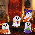 ponlodos Pon-YS-Ghost-2 4-Pack Lighted Halloween Ghost Yard Signs – White – product detail