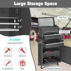 Winado 4-Drawer Rolling Tool Chest with Detachable Top – Black – Black / 55.00*32.00*68.00 cm – product detail