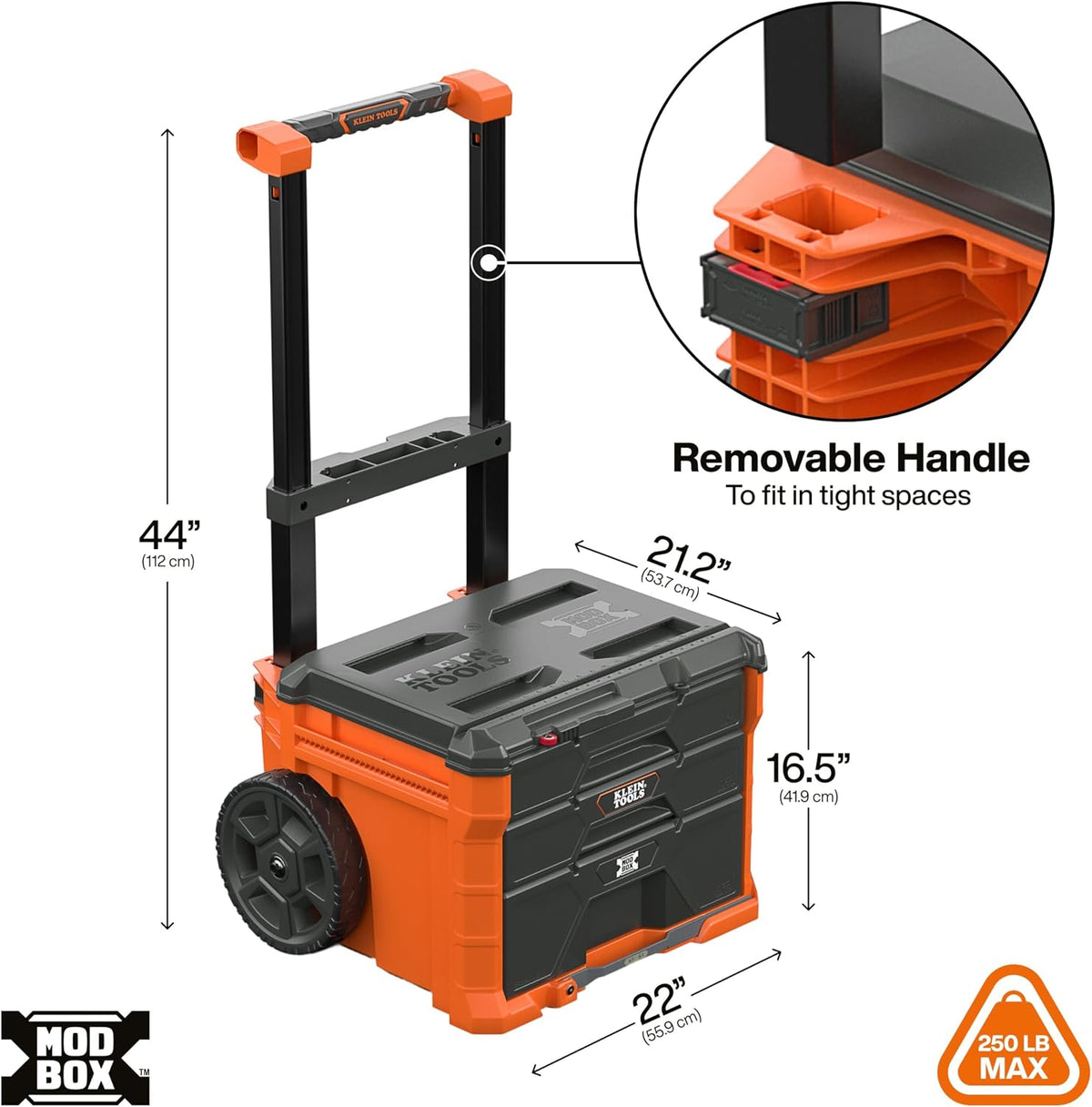 KLEIN TOOLS 54890MB MODbox 3-Drawer Rolling Tool Box – Three Drawer Rolling Toolbox, Orange – Three Drawer Rolling Toolbox / Orange – product detail