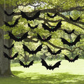 HaWeier 18-Piece Hanging Halloween Bat Set – Black