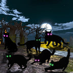 LCHUANG H-HG-RC 6-Piece Lighted Black Cat Halloween Yard Stake Set – Black – product detail