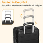 NEWBULIG NV2-2LG-24BK Hardside Suitcase – 24 Inch, Black – Black / 24 Inch – product detail
