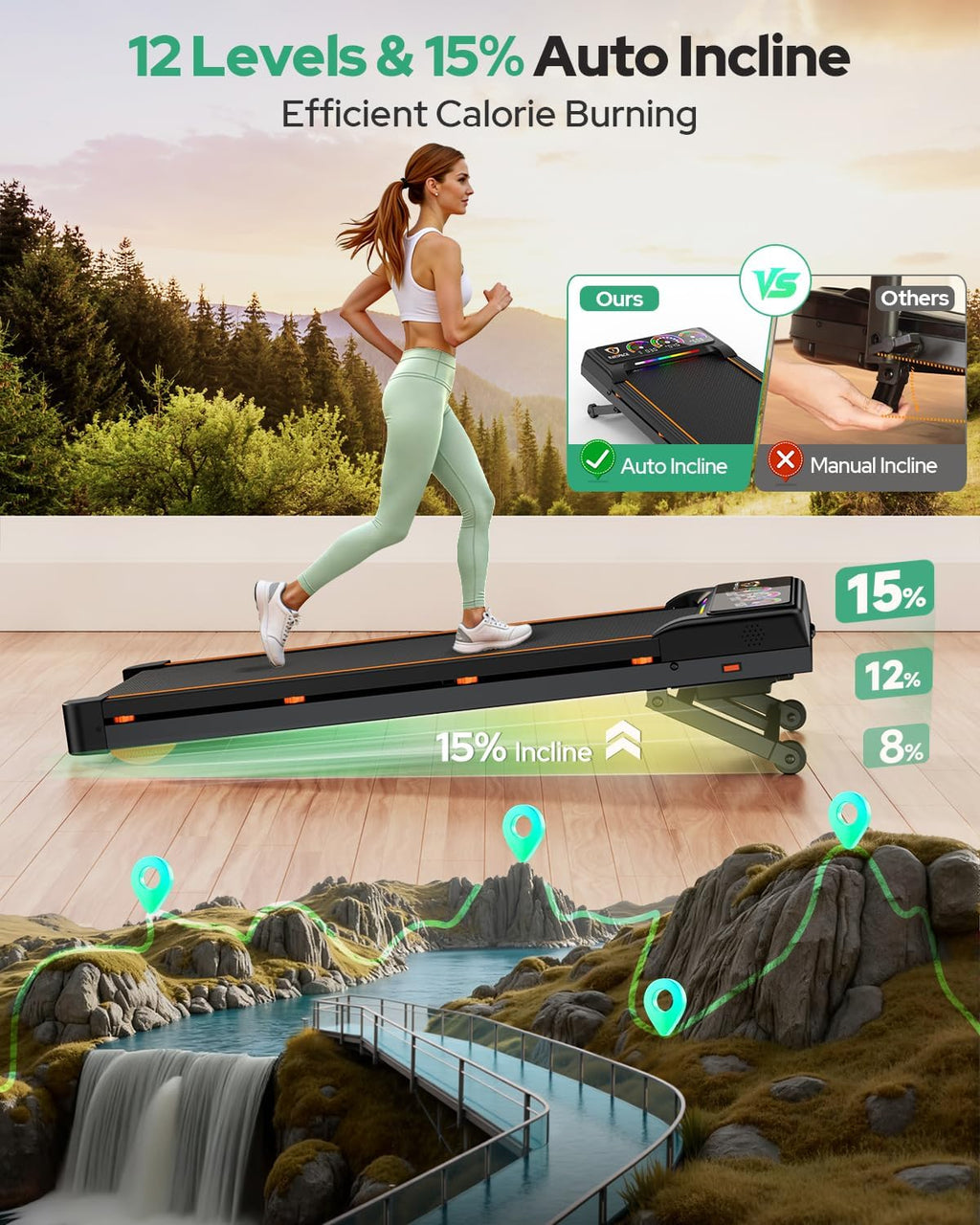 Rayspace D1 Under-Desk Walking Treadmill – Black – product detail