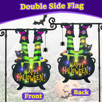 FLAGMESAGE 01 Solar-Lighted Halloween Witch Feet Garden Flag – 12x18 Inch, Witch Feet-Multi Colored-12x18 – Witch Feet-Multi Colored-12x18 / 12x18 Inch – product detail