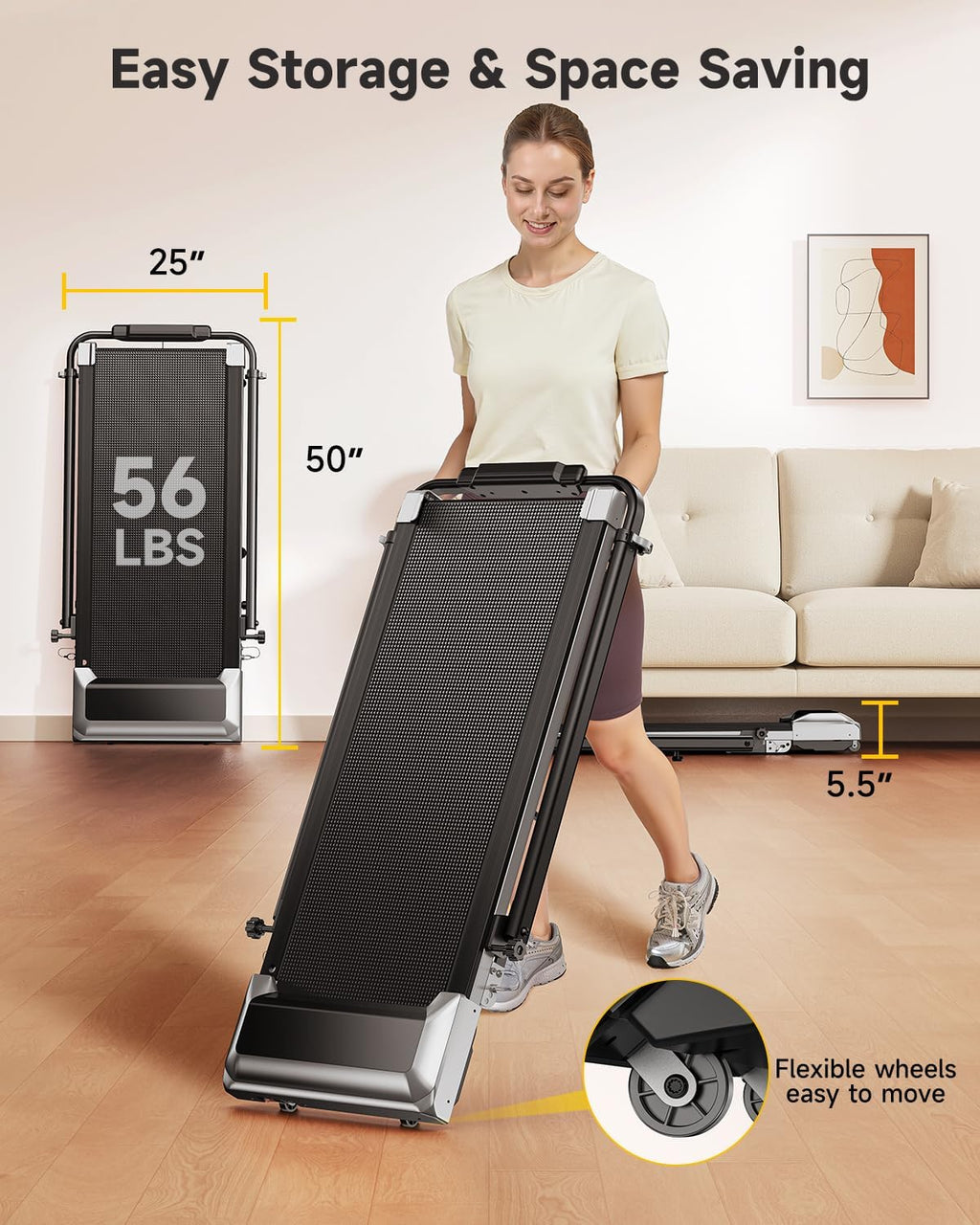 TOPUTURE Under-Desk Walking Treadmill – Black – product detail