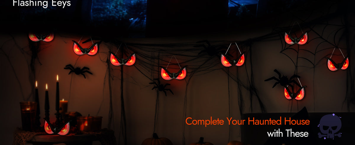WBao WB-EL52 LED Halloween Glowing Eye Decorations – 5 Packs, Red – 5 Packs / Red – product detail