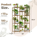 Bamworld Wooden Plant Display Stand, Brown, Cabinet Style