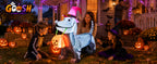 GOOSH 5.5-Foot Halloween Skeleton Dog & Pumpkin Inflatable – White – product detail