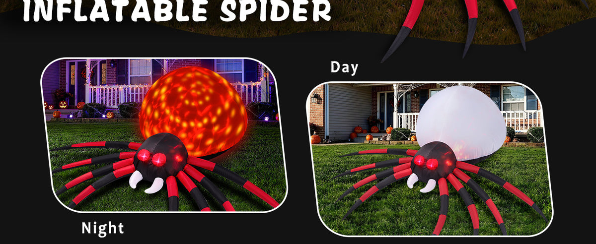 FunFanso CQUS-48 6-Foot Halloween Spider Inflatable – 6FT Spider, Colorful – 6FT Spider / Colorful – product detail