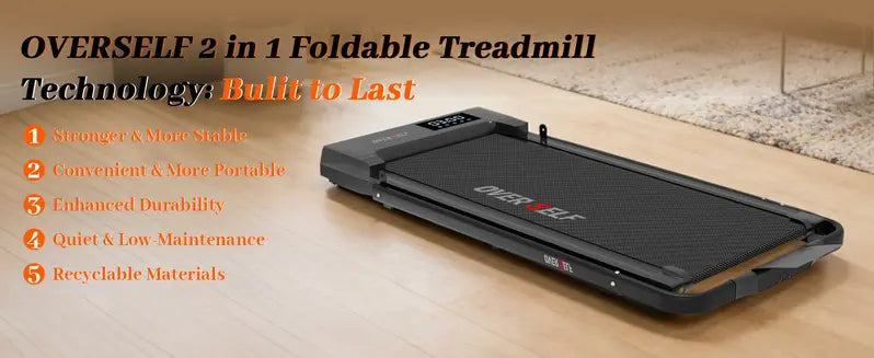 OVER SELF 2-in-1 Foldable Treadmill - 2in1 Walk/Roll, Remote Control, Adjustable Incline, Low Noise, Portable Compact Design, Indoor Exercise Home Gym Cardio Equipment, Caminadora, DealsForYouDays · 20