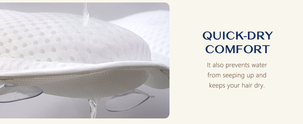 Ozyalo Mesh Bath Pillow with Six Suction Cups, White