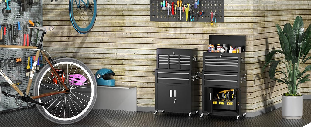 INTERGREAT 8-Drawer Rolling Tool Chest with Detachable Top – 8 Drawers, Black – Black / 8 Drawers – product detail