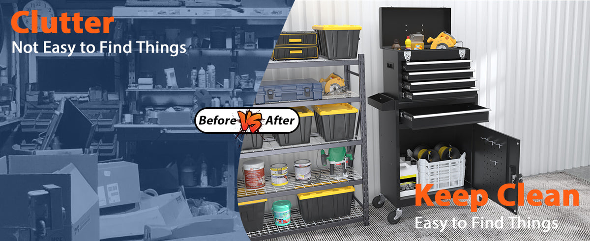 Granper 5-Drawer Rolling Tool Chest – 5-Drawer, Black – Black / 5-Drawer – product detail