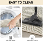 HDFK Herringbone Kitchen Rug Set, Beige, 2 Pieces