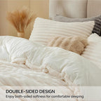 BEDELITE Queen Fleece Comforter Set, Cream White