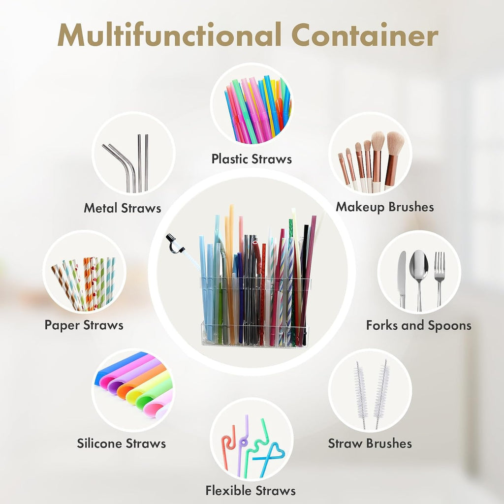 Colormz Clear Acrylic Cabinet-Door Straw Organizer