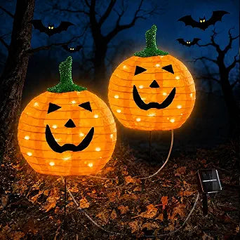DAYLIGHTIR 2-Pack Solar Pumpkin Stake Lights – Orange