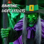 ORIENTAL CHERRY MM516 11.5-Foot Animated Halloween Hovering Witch – Purple green – product detail