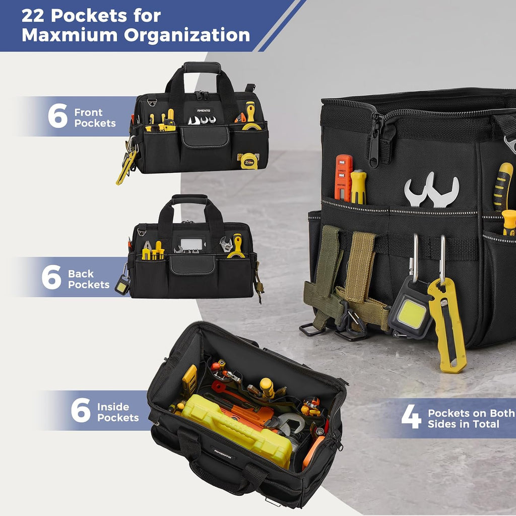 Amento 22-Pocket Oxford Tool Bag, 16 or 18 Inch