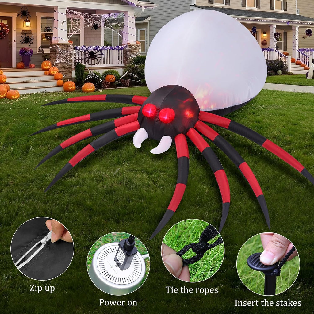 FunFanso CQUS-48 6-Foot Halloween Spider Inflatable – 6FT Spider, Colorful – 6FT Spider / Colorful – product detail