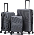 Rosamo T1 Hardside Luggage Set – Large, Medium, Small, Grey