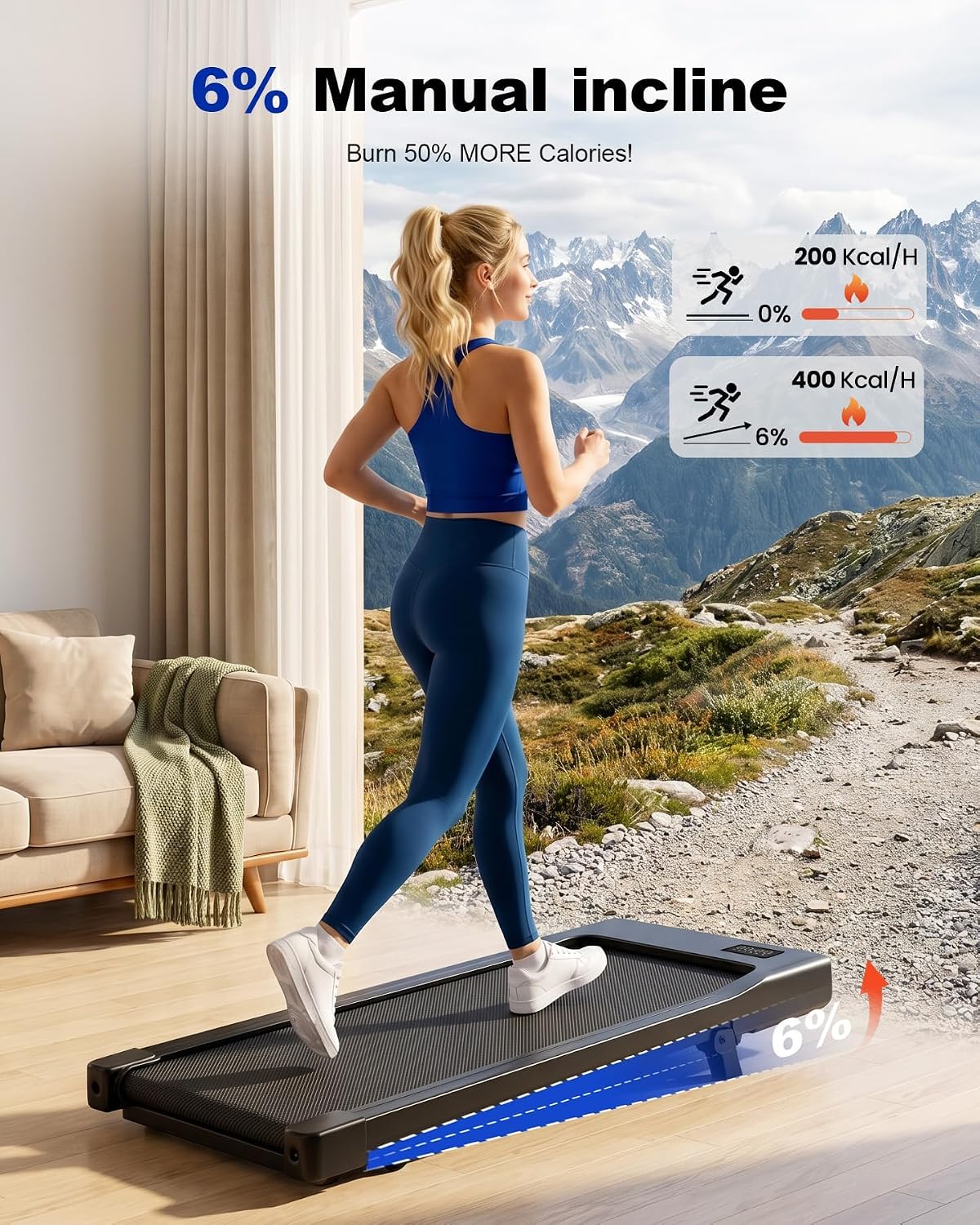 MJWW AA Under-Desk Walking Treadmill – Charcoal Black – product detail