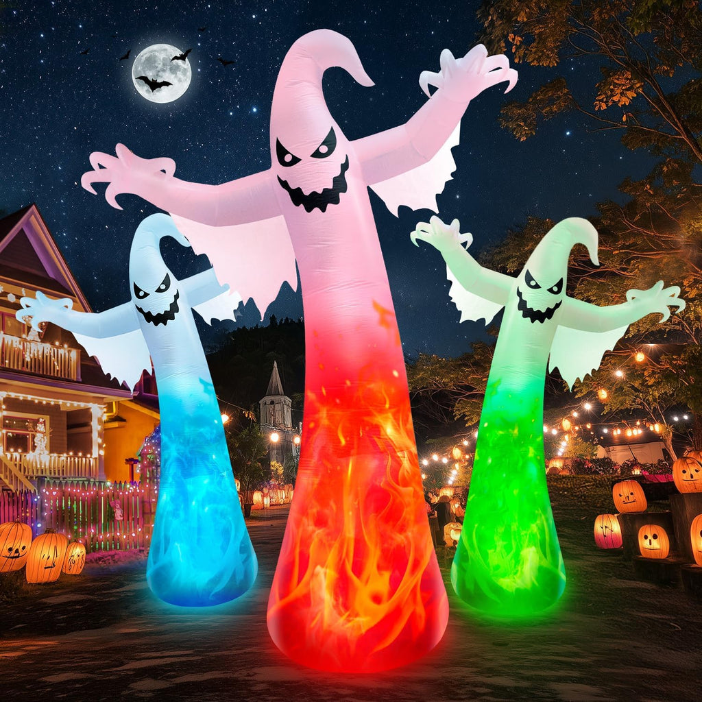 zukakii QM-WS-021 12-Foot Halloween Ghost Inflatable – White