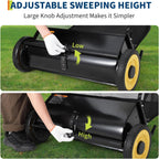 GAOMON 26-Inch Push Lawn Sweeper, Grass, Lawn and Leaf Cleanup Collector with Large 7 cu. ft. Hopper Bag, and Dual Spinning Brushes, Black · 6