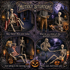 Abakuku GJ Posable Halloween Human Skeleton Set – 2pcs-36inch, White – 2pcs-36inch / White – product detail