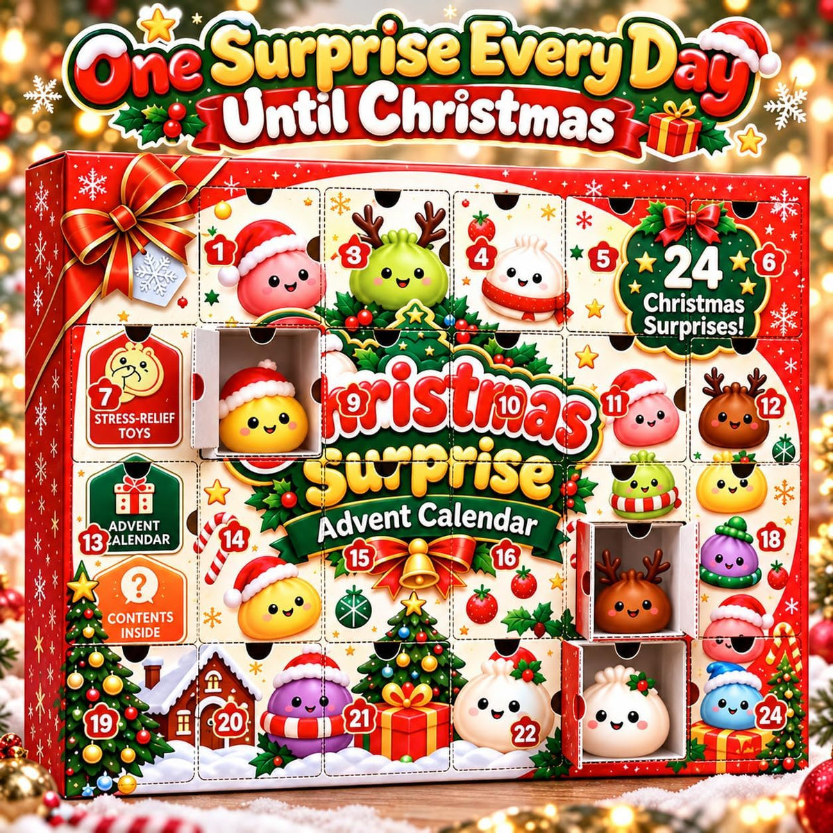 Christmas Squishy Advent Calendar 2026, 24-Day Surprise Squishies Countdown · 3