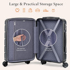Sweetcrispy V2-2LG-28BK Hardside Suitcase – 28 Inch, Black – Black / 28 Inch – product detail