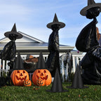 Helimoto 6-Piece Hanging Halloween Witch Hat Set – Black – product detail