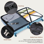 Merax LQ-1-PP315680AAN Hardside Luggage Set – 20/24/28 Inch, navy(horizontal stripe) – navy(horizontal stripe) / 20/24/28 Inch – product detail