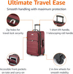 Amazon Basics NB23134-RD Softside Luggage Set – Carry-On 23-Inch, tote 15-Inch, Burgundy – product detail
