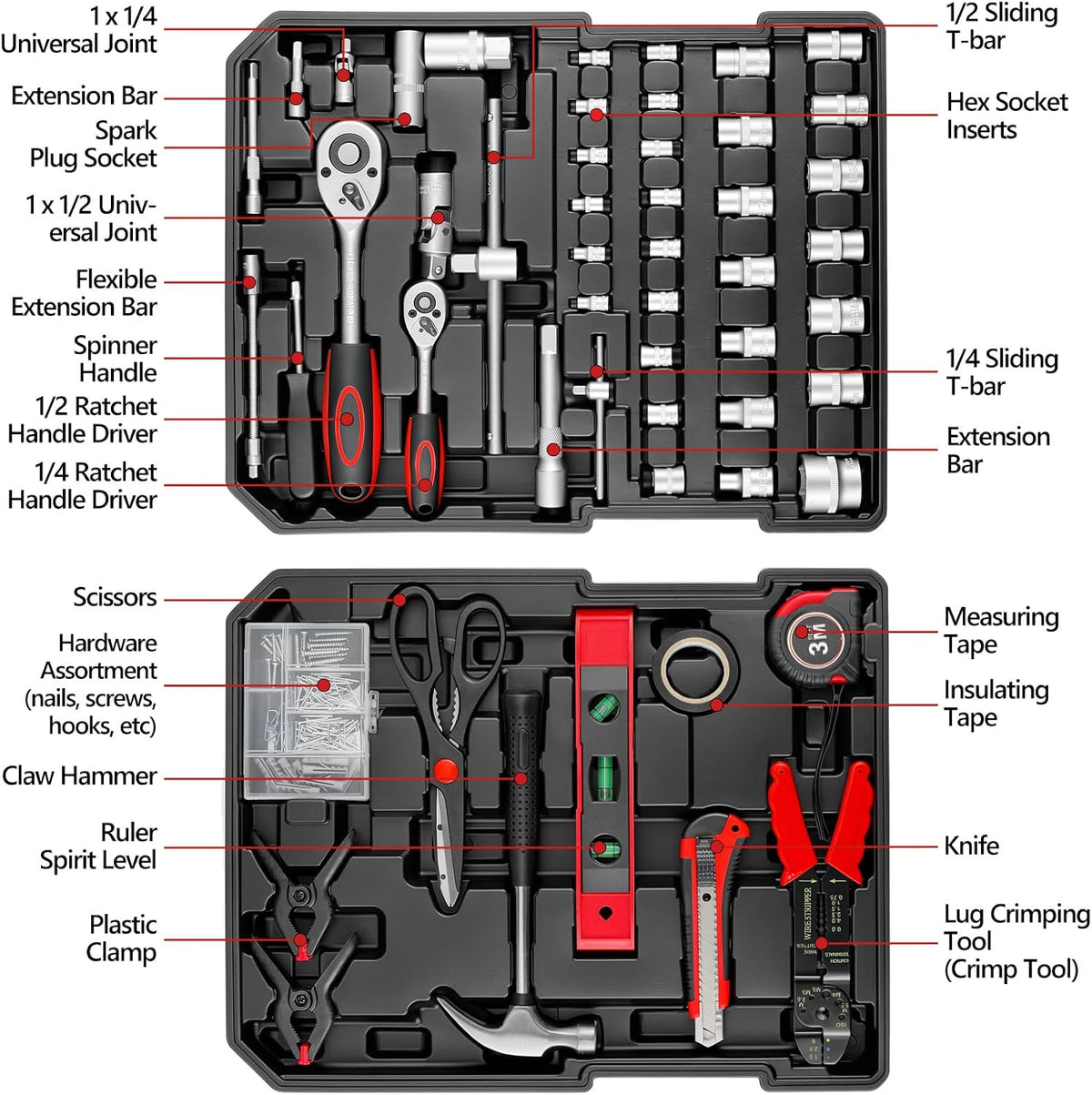 TLGREEN 799-Piece Mechanic Tool Set with Rolling Tool Box, Black · 3
