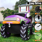 GOOSH 69469 8-Foot Halloween Monster Truck & Ghost & Pumpkin Inflatable – Purple – product detail