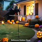 LarpGears LG-HD-04 7.8-Foot Wind-Driven Halloween Reaper Decoration – 7.8ft, Black – Black / 7.8ft – product detail