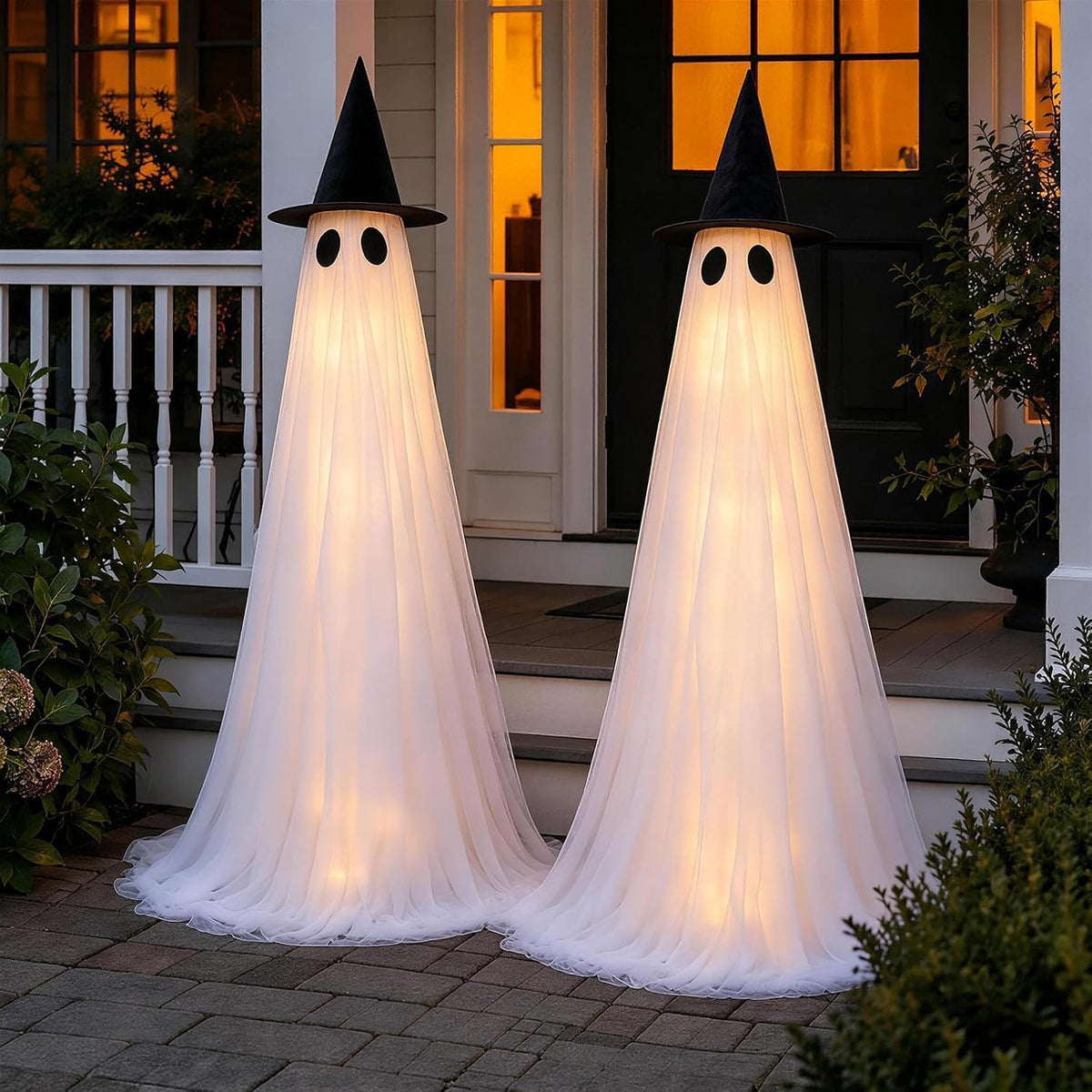 CheerBloom CB00052 2-Pack 5-Foot Lighted Halloween Ghost Decorations – White – product detail