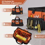 Amento 22-Pocket Oxford Tool Bag, 16 or 18 Inch