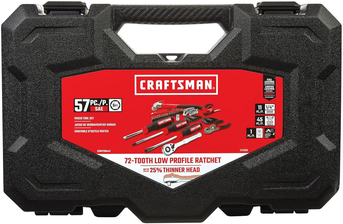 CRAFTSMAN CMMT99447 57-Piece Mechanics and Household Tool Set – Polished – product detail