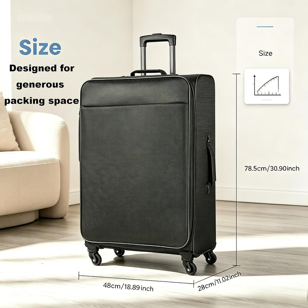 LeapVerse 28INCH-BLACK Suitcase – 28INCH, Black – product detail