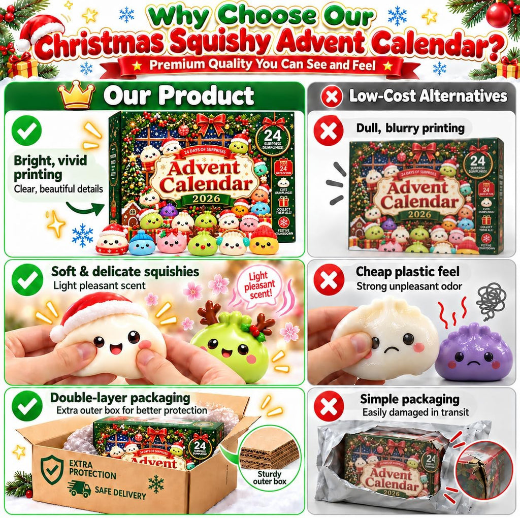 Christmas Squishy Advent Calendar 2026, 24-Day Surprise Squishies Countdown · 7
