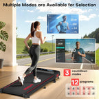 FOUSAE X381P Under-Desk Walking Treadmill – Black Red – product detail