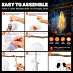 FairyGlim Lighted Halloween Swinging Ghost Decoration – White – product detail