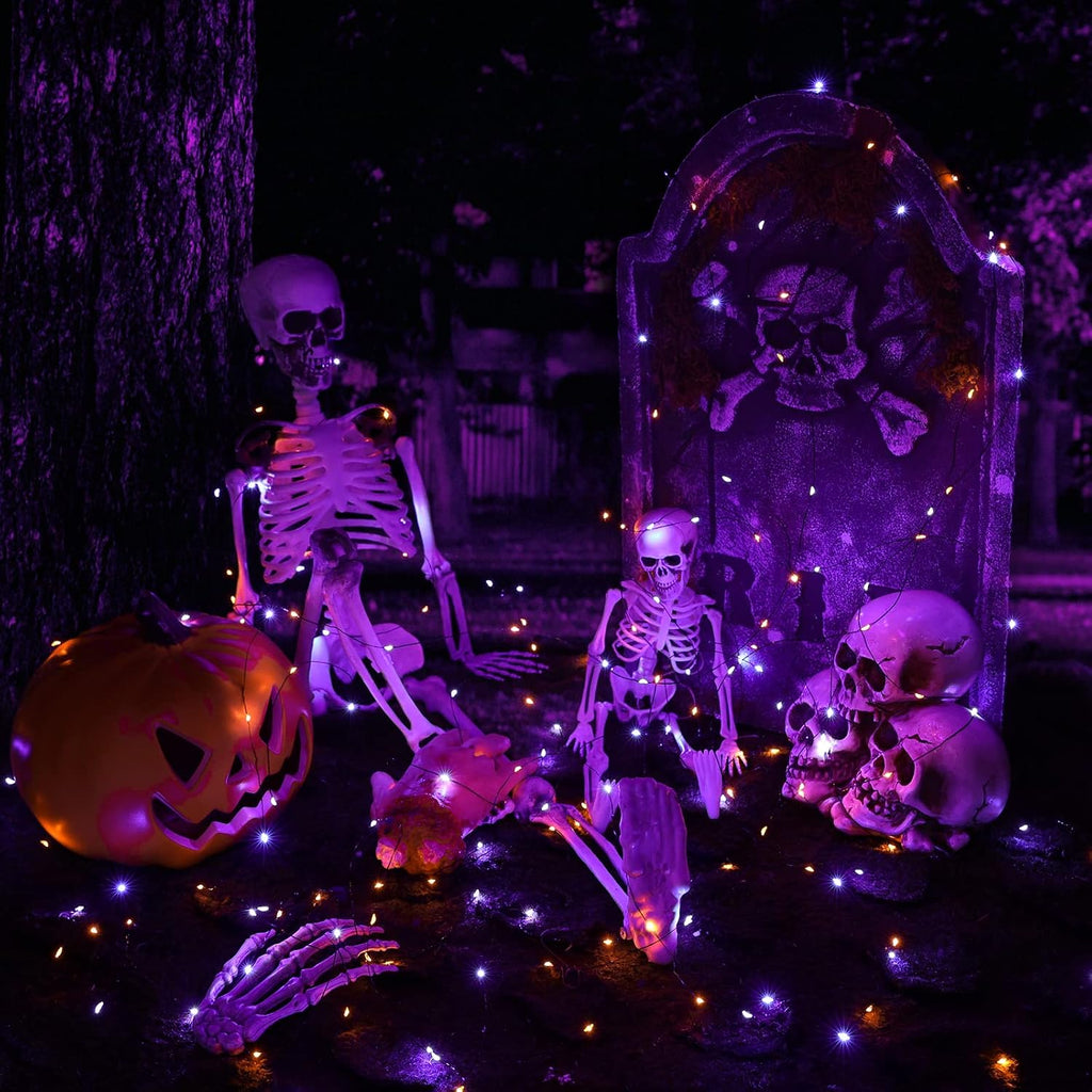 Lomotech 2-Pack 66-Foot 200-LED Solar Halloween String Lights – Orange&Purple – product detail